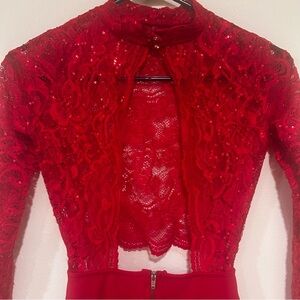 Small red lace fashion nova dress super‎ cute!! Homecoming dance